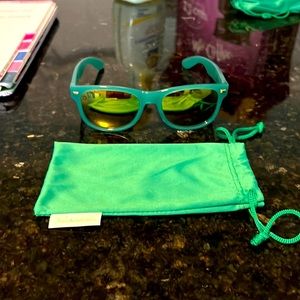 Knockaround Fort Knocks aqua teal with gold lenses